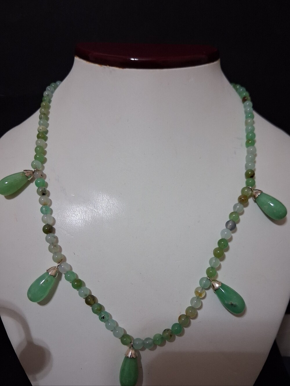 Jay King Mine Finds DTR .925 Green Chrysoprase Gemstone Necklace & Earring Set